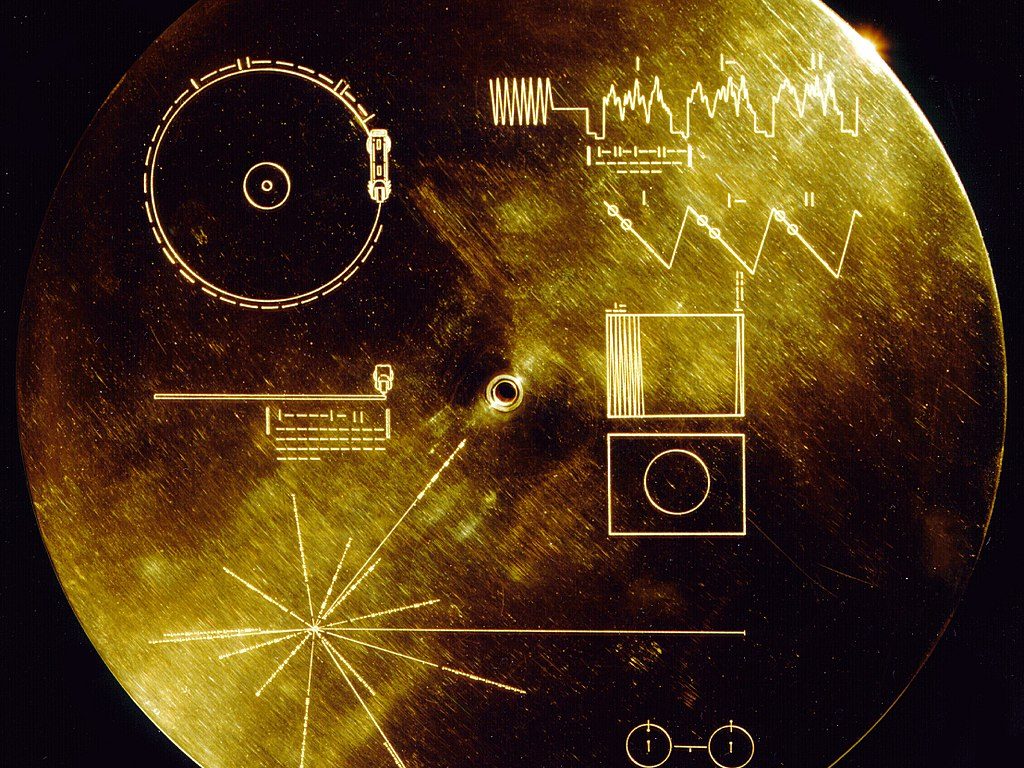 De geluiden van de aarde, opgeslagen op een gouden LP aan boord van de ruimtesonde Voyager. Foto: Nasa.